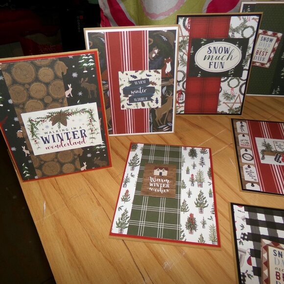 Set of 12 NWT Winter Wonderland Handmade Christmas Cards - Picture 3 of 5